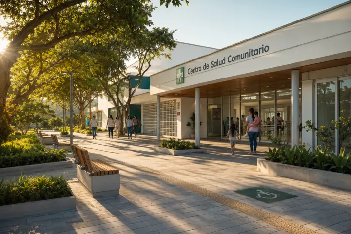 Imagen de referencia: acceso principal de un centro de salud comunitario