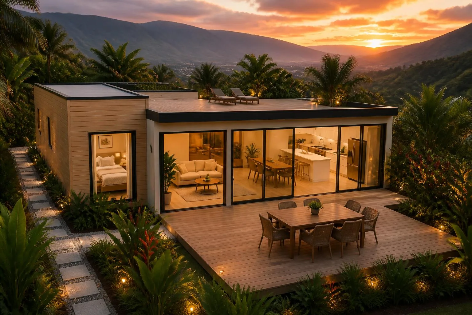 Render del kit de vivienda Mirador de 110 m² en Steel Framing